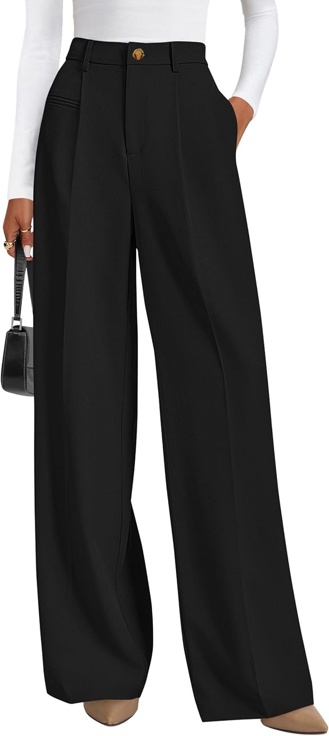 PRETTYGARDEN Women's Tailored Wide Leg Work Dress Pants