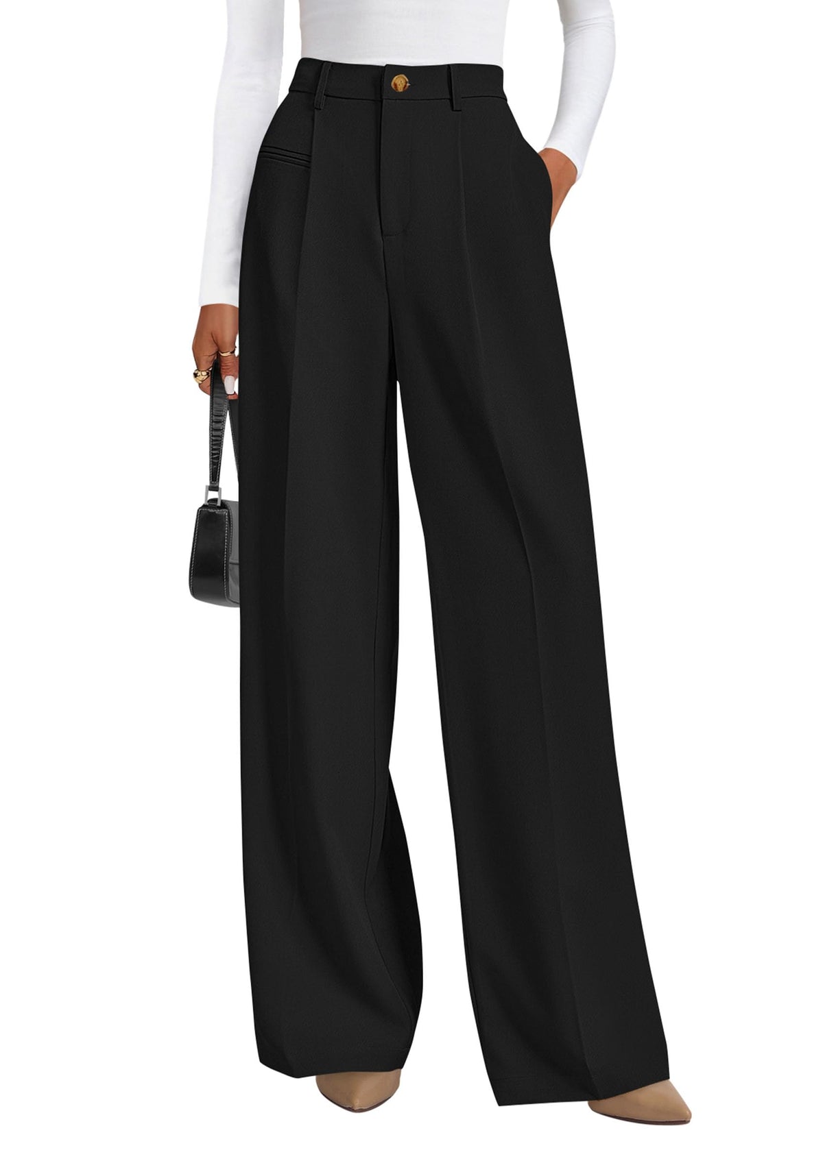 PRETTYGARDEN Women's Tailored Wide Leg Work Dress Pants