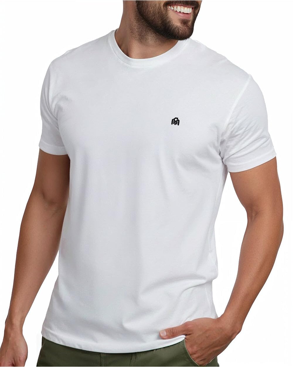 Mens T Shirts Soft Cotton Crew Neck Athletic Fit Casual Tees S-4XL