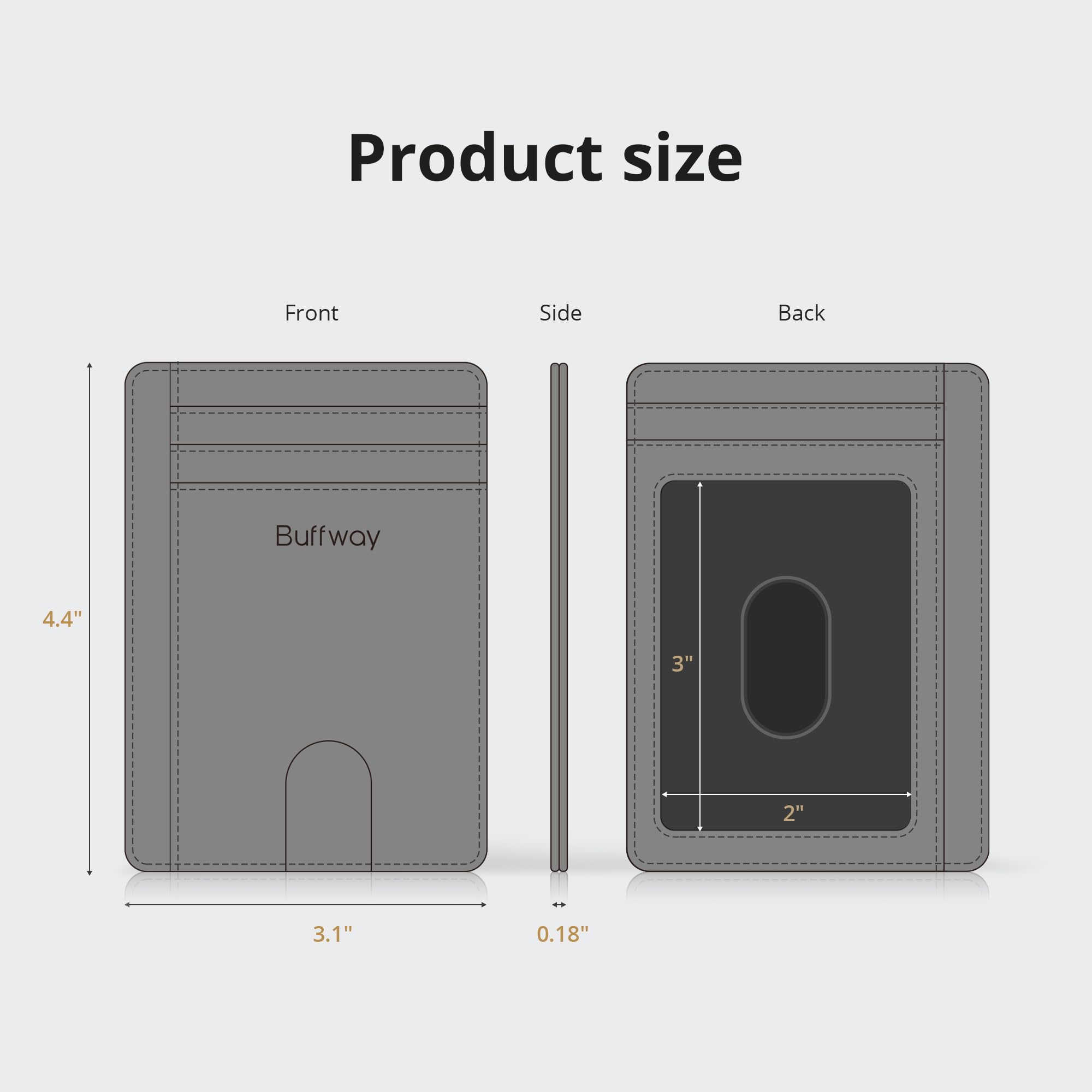 Buffway Slim Minimalist Front Pocket RFID Blocking Leather Wallets for Men and Women - Cross Black