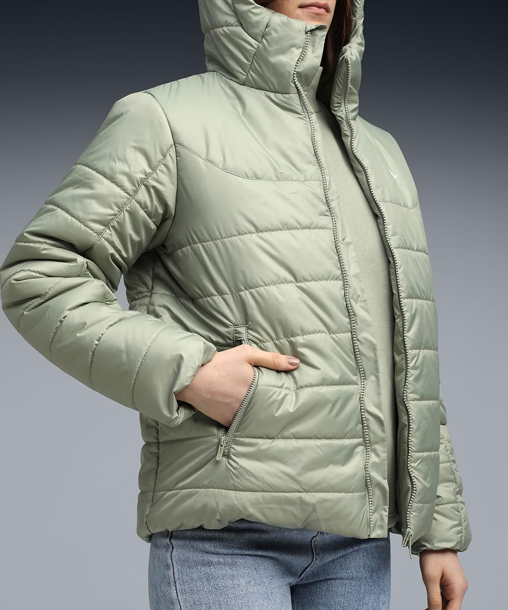 Ess Hooded Padded Kadın Yeşil Günlük Stil Mont 68523182