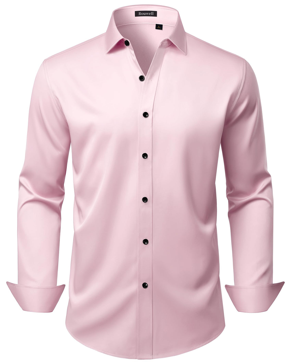 Mens Wrinkle Free Dress Shirts Regular Fit Business Button Down Shirt Formal Long Sleeve Wedding Stretch Shirts