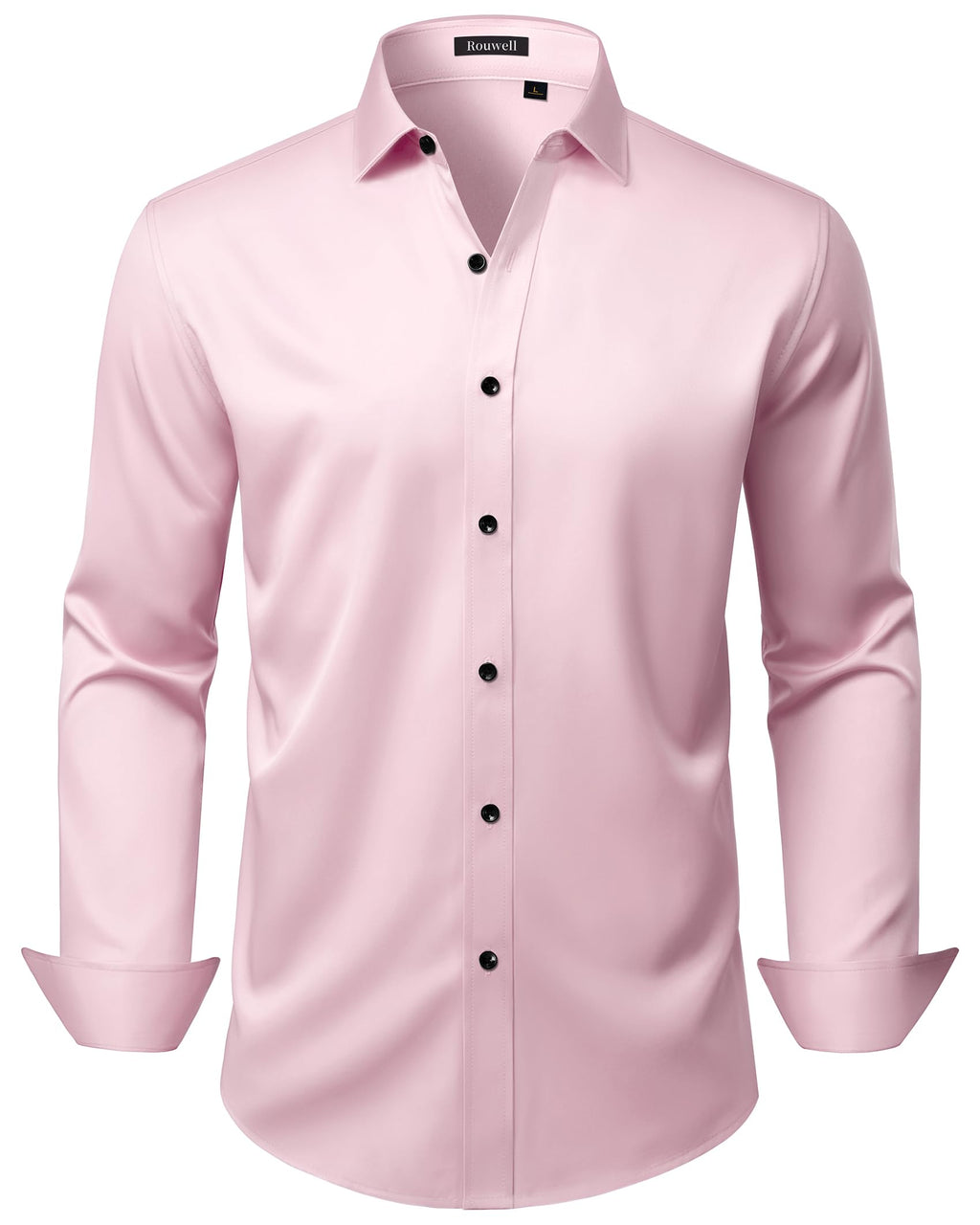 Mens Wrinkle Free Dress Shirts Regular Fit Business Button Down Shirt Formal Long Sleeve Wedding Stretch Shirts