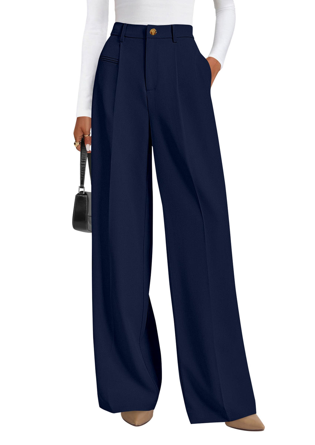 PRETTYGARDEN Women's Tailored Wide Leg Work Dress Pants