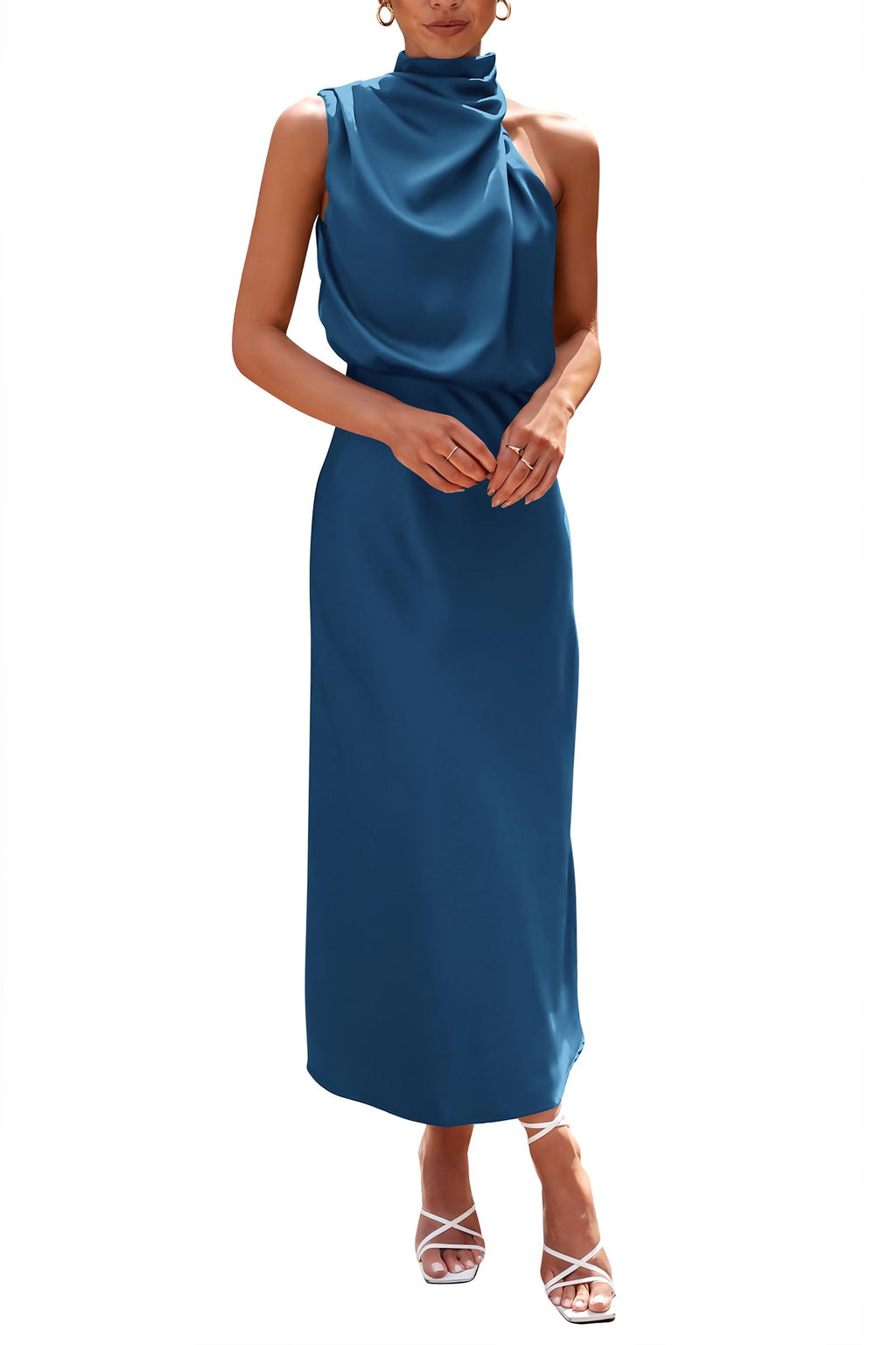 PRETTYGARDEN Women's Summer Satin Maxi Cocktail Dress