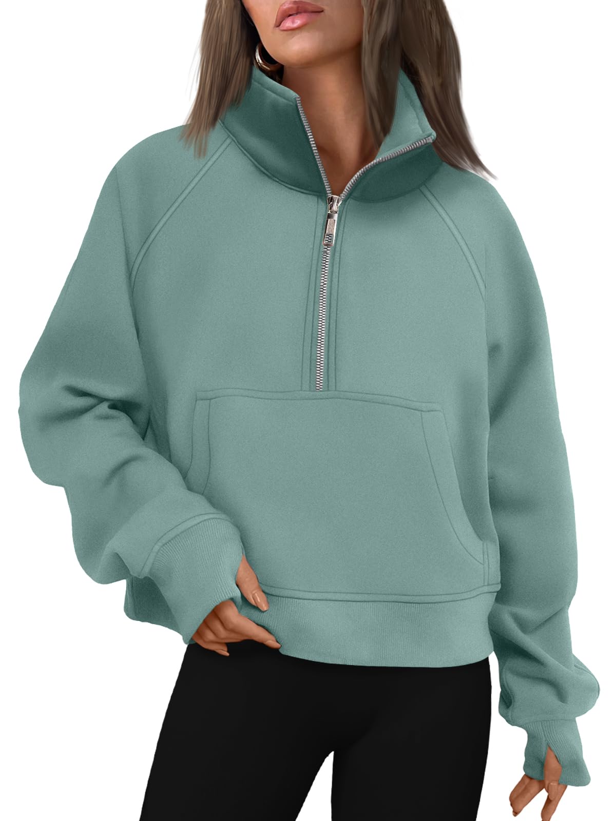 AUTOMET Womens Sweatshirts Half Zip Fleece Pullover Fall Outfits