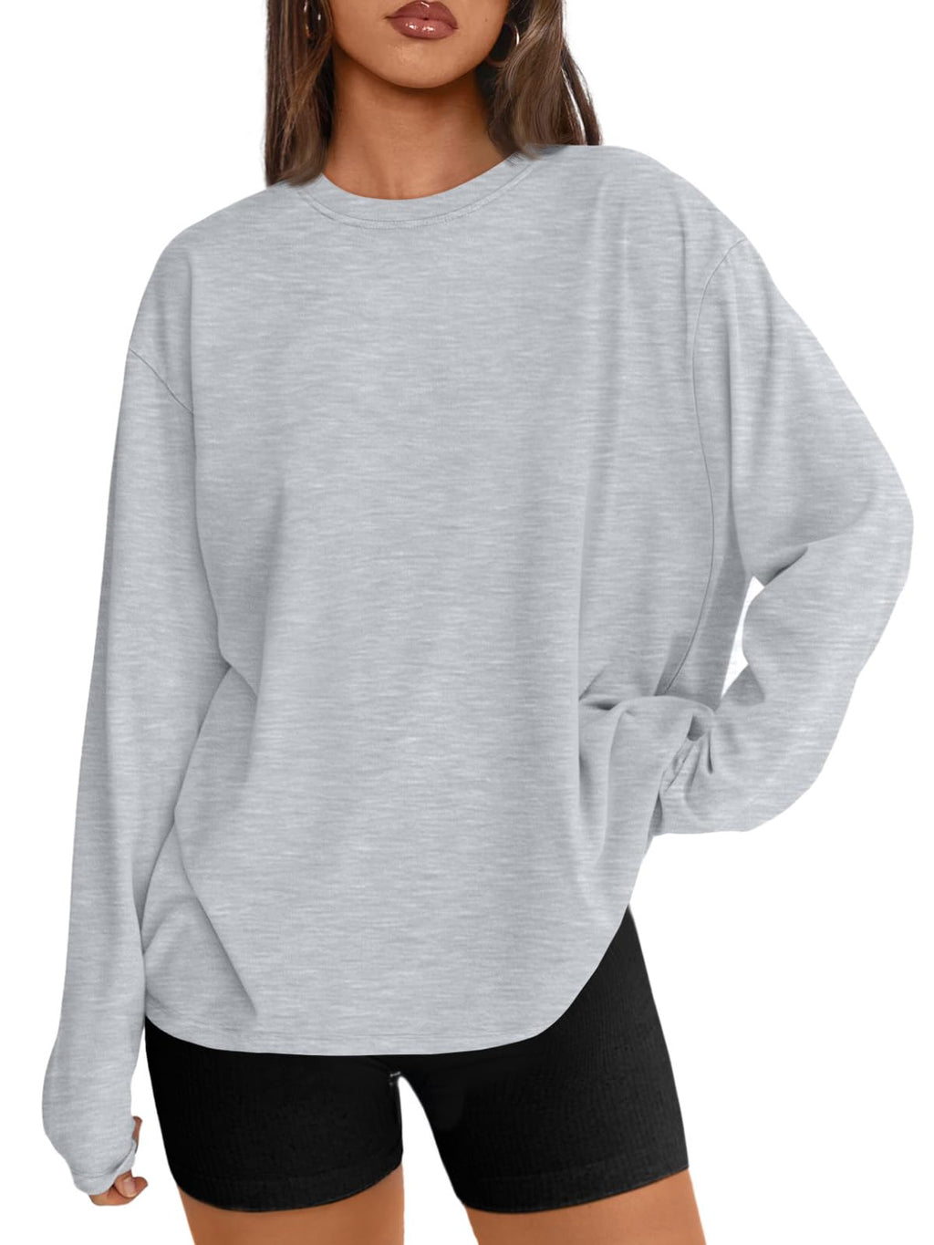 Trendy Queen Womens Oversized Long Sleeve Shirts Fall Tops 2026 Basic Tees