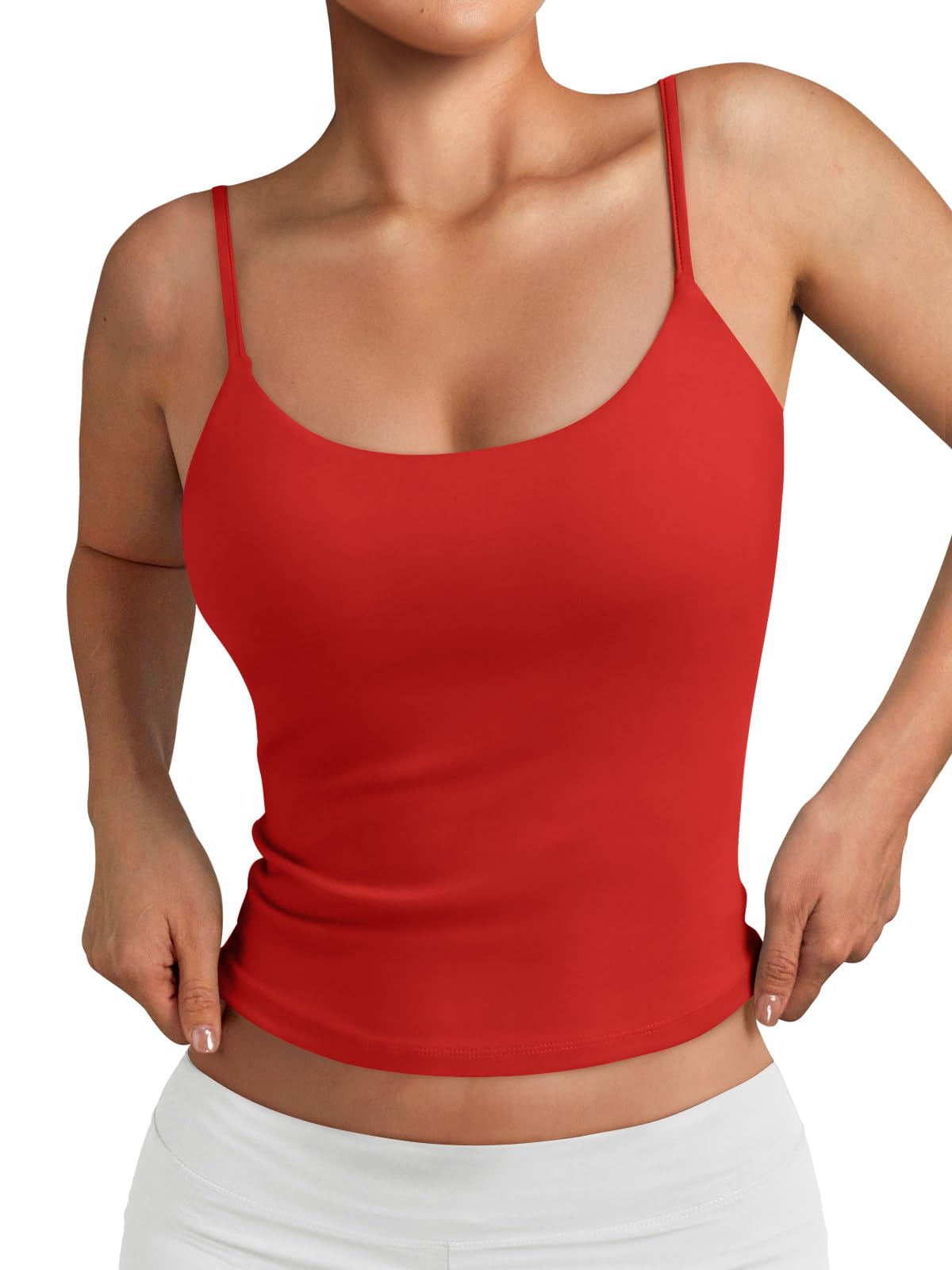 Trendy Queen Womens Double Lined Adjustable Spaghetti Strap Tank Tops