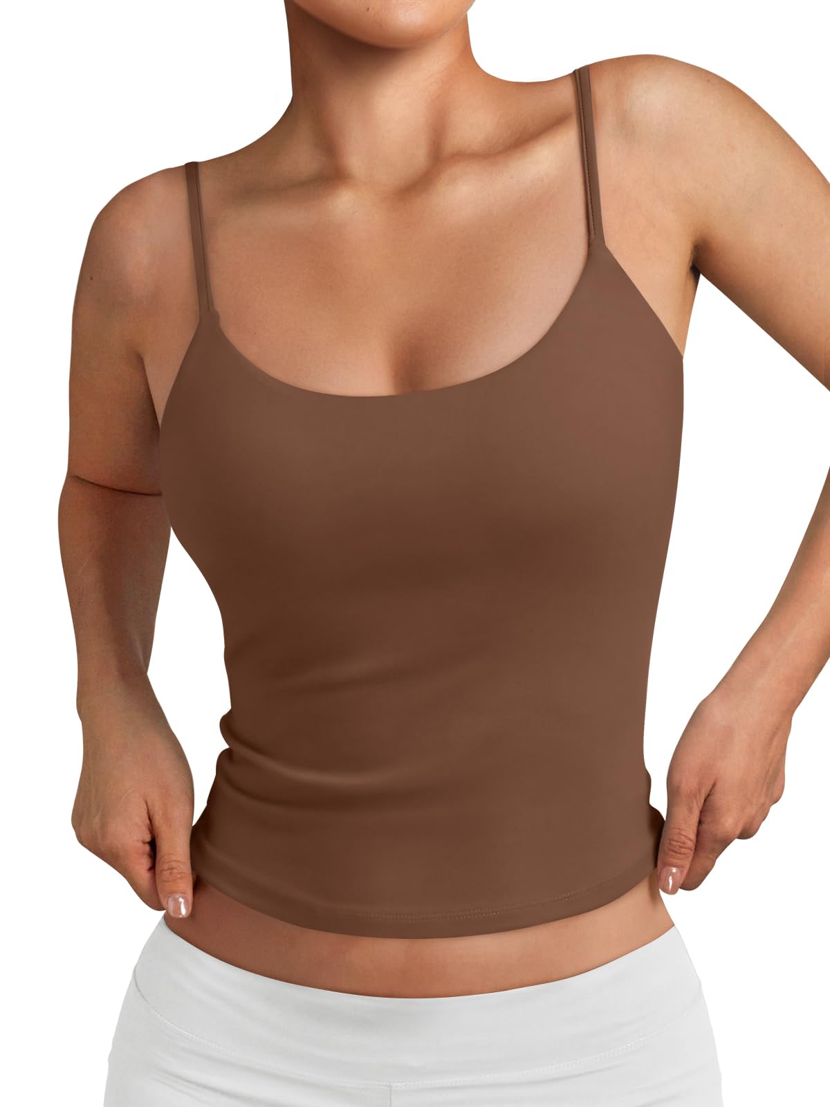 Trendy Queen Womens Double Lined Adjustable Spaghetti Strap Tank Tops