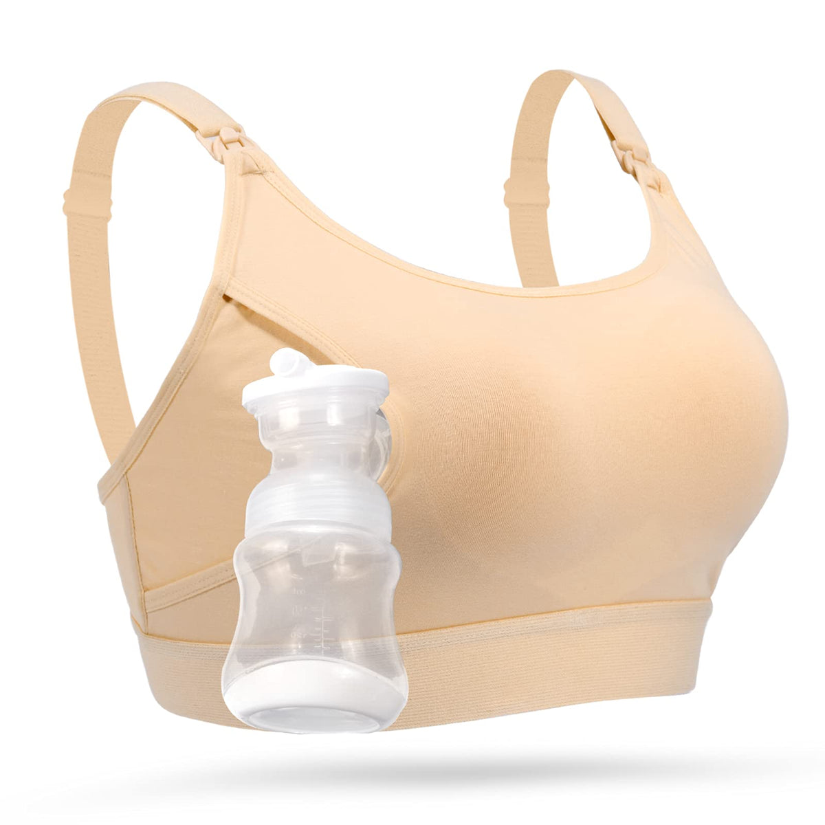Momcozy Hands Free Pumping & Nursing Bra, Adjustable Cotton Breast Pump Bra