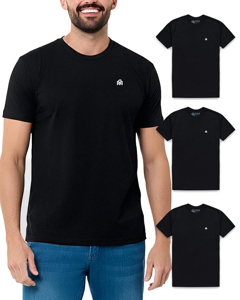 Mens T Shirts Soft Cotton Crew Neck Athletic Fit Casual Tees S-4XL
