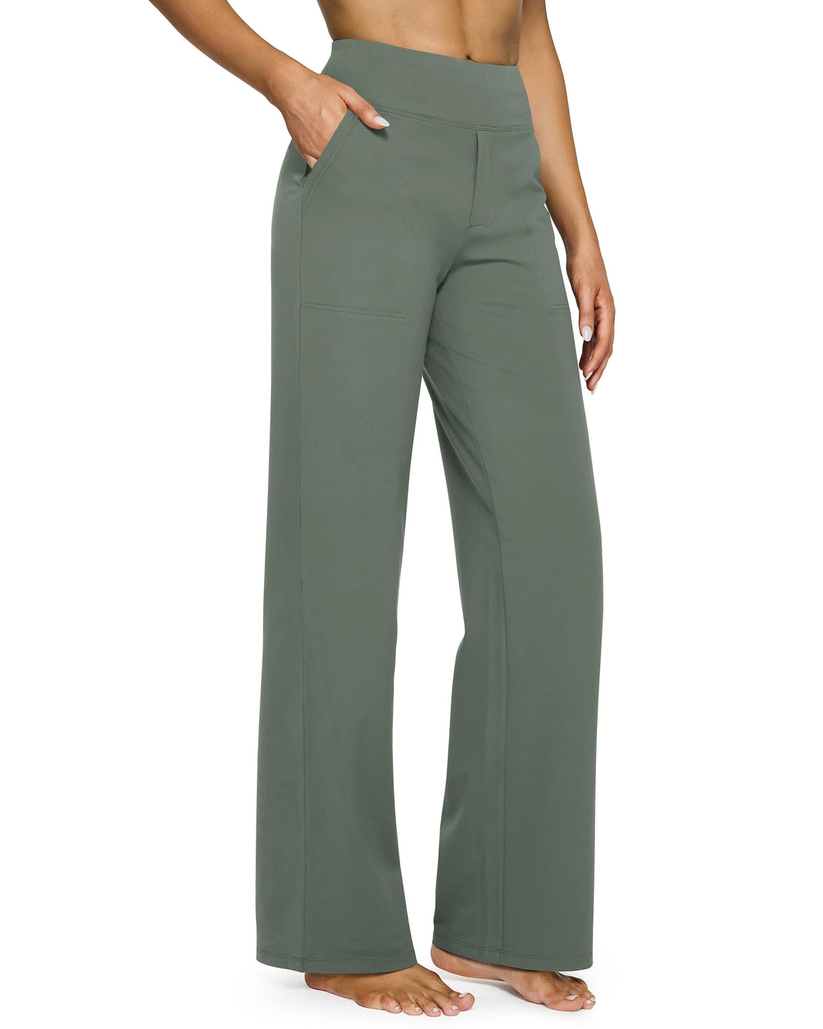 G4Free Yoga Pants for Women Wide Leg Pants with Pockets High Waisted