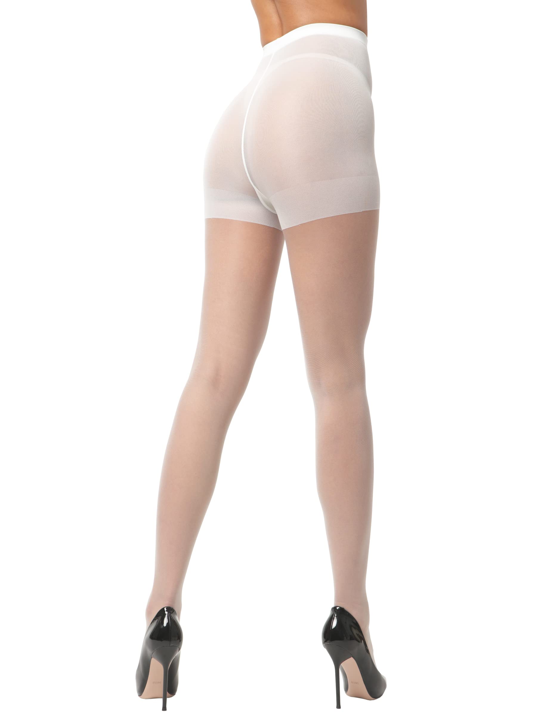 EVERSWE 3 Pairs Women's Sheer Pantyhose 20D, High Waist Control Top Pantyhose Hosiery