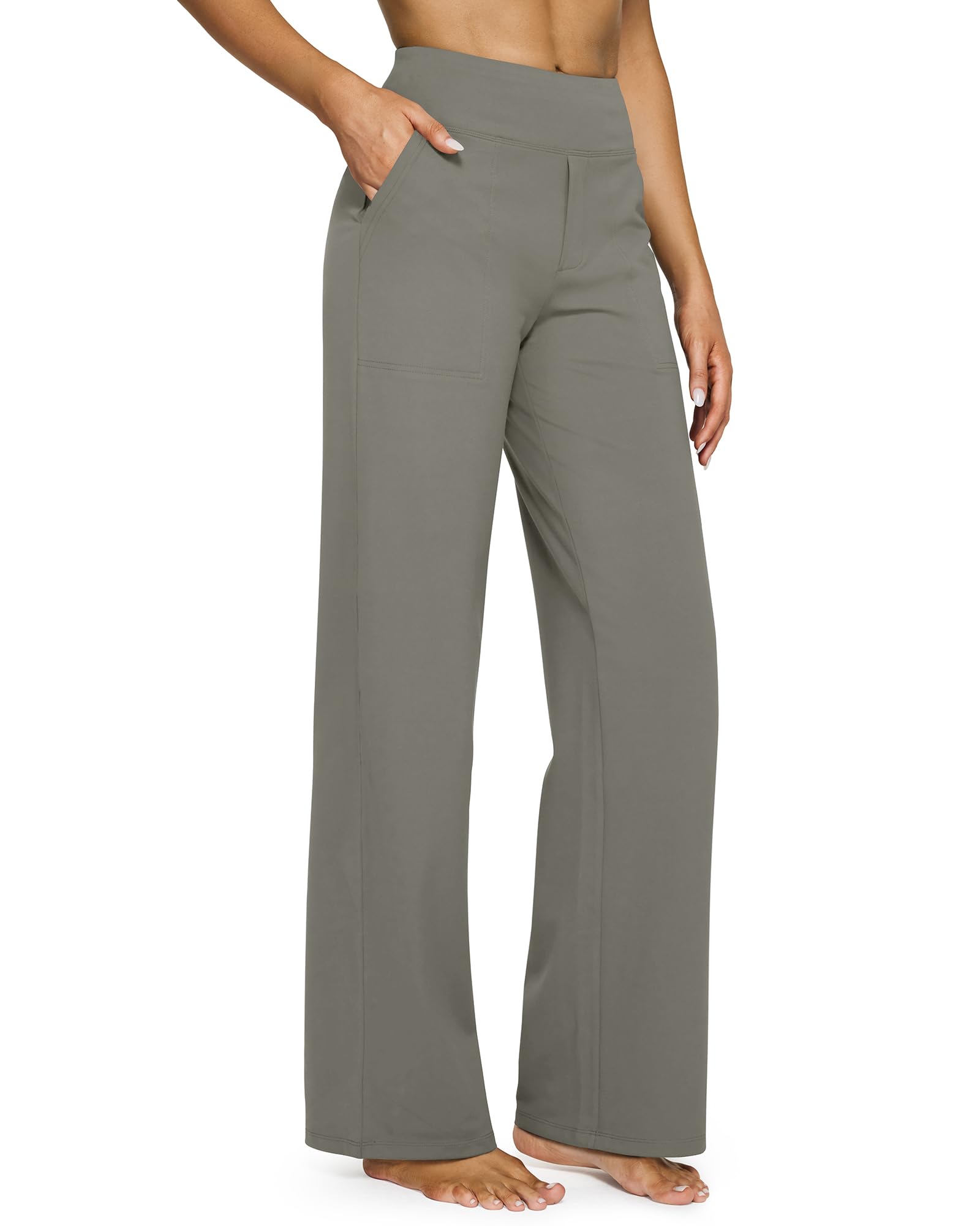 G4Free Yoga Pants for Women Wide Leg Pants with Pockets High Waisted
