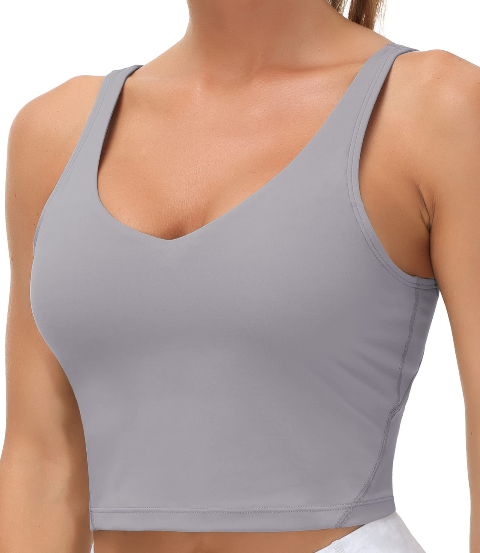 THE GYM PEOPLE Women’s Longline Sports Bra Wirefree Padded Medium Support Yoga Bras Gym Running Workout Tank Tops