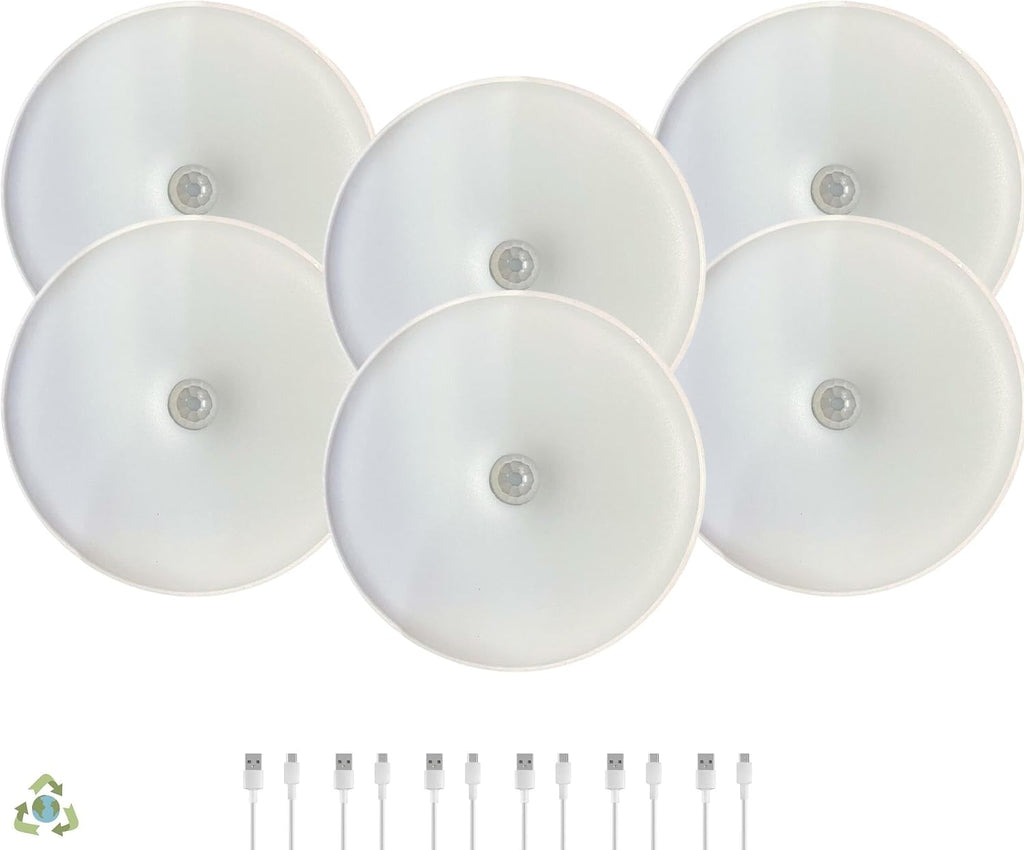 Amber LED Hareket Sensörlü Ledli Gece Lambası Şarj Edilebilir, Taşınabilir 4000k Günışığı (2 Adet)
