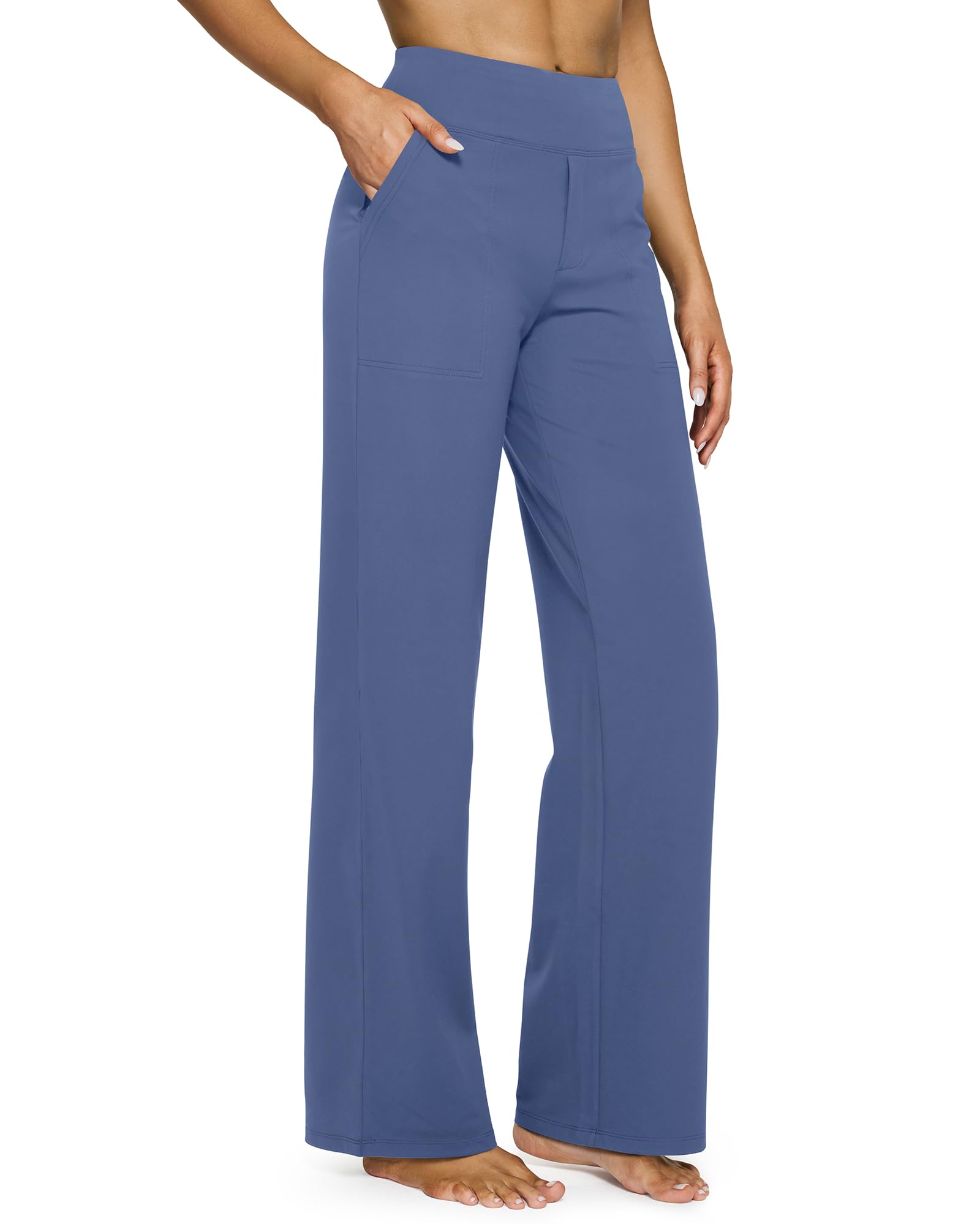 G4Free Yoga Pants for Women Wide Leg Pants with Pockets High Waisted