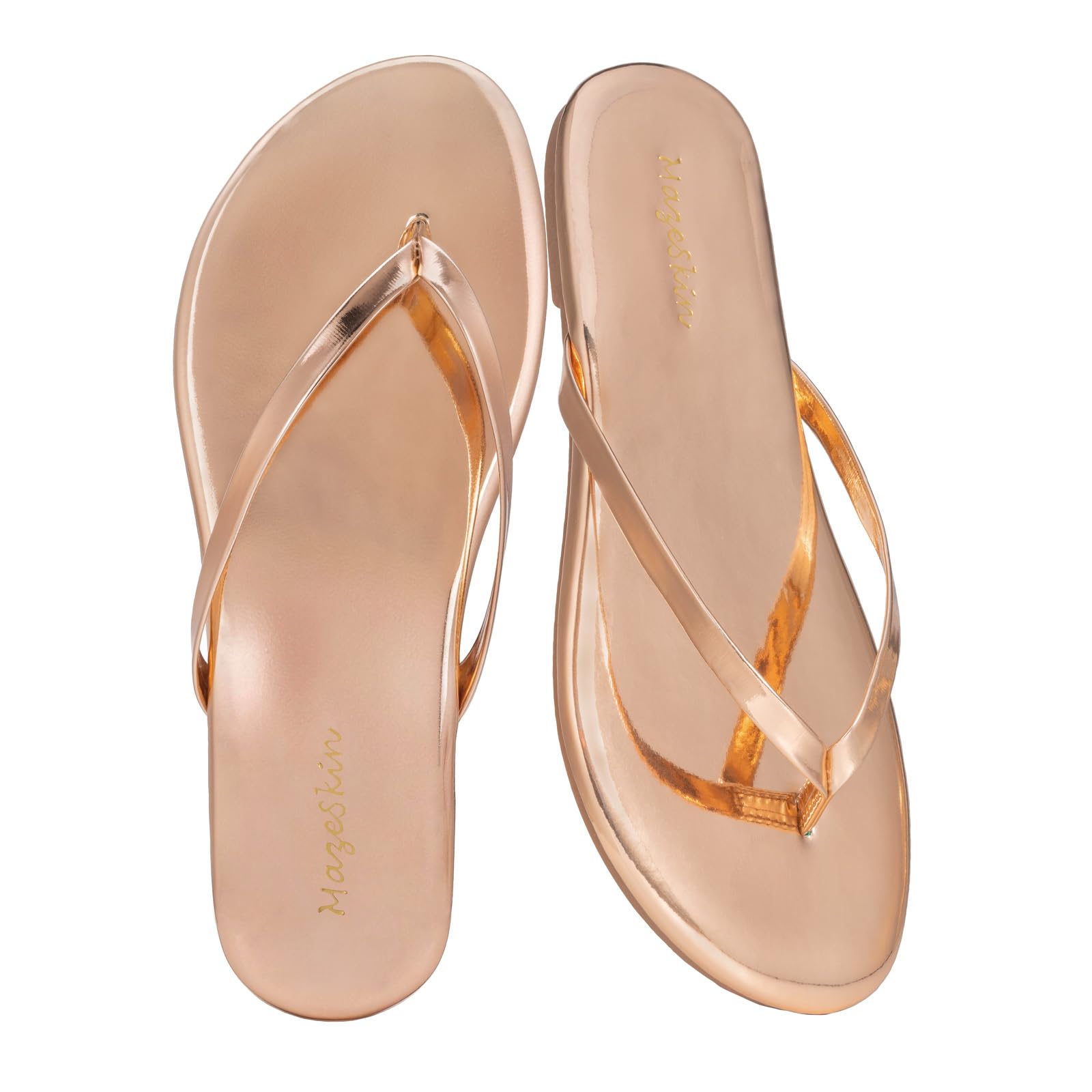 mazeskin Womens Memory Foam Flip Flops Flat Thong Sandals