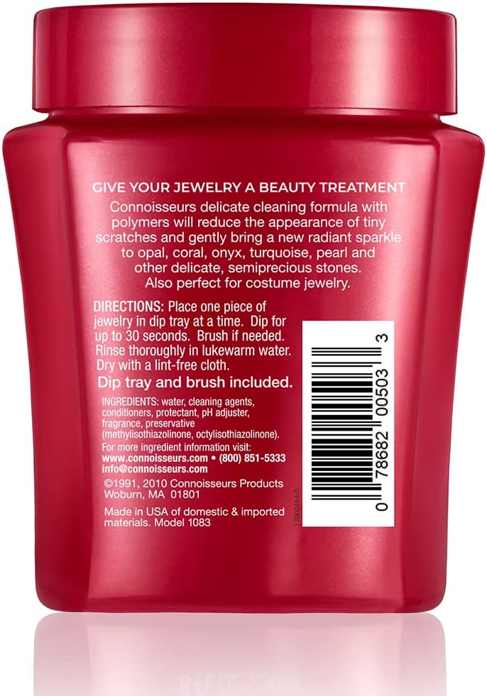 CONNOISSEURS Premium Edition Jewelry Cleaner, Value Size 9.6oz - Pick from Fine, Silver or Delicate Jewelry Cleaner