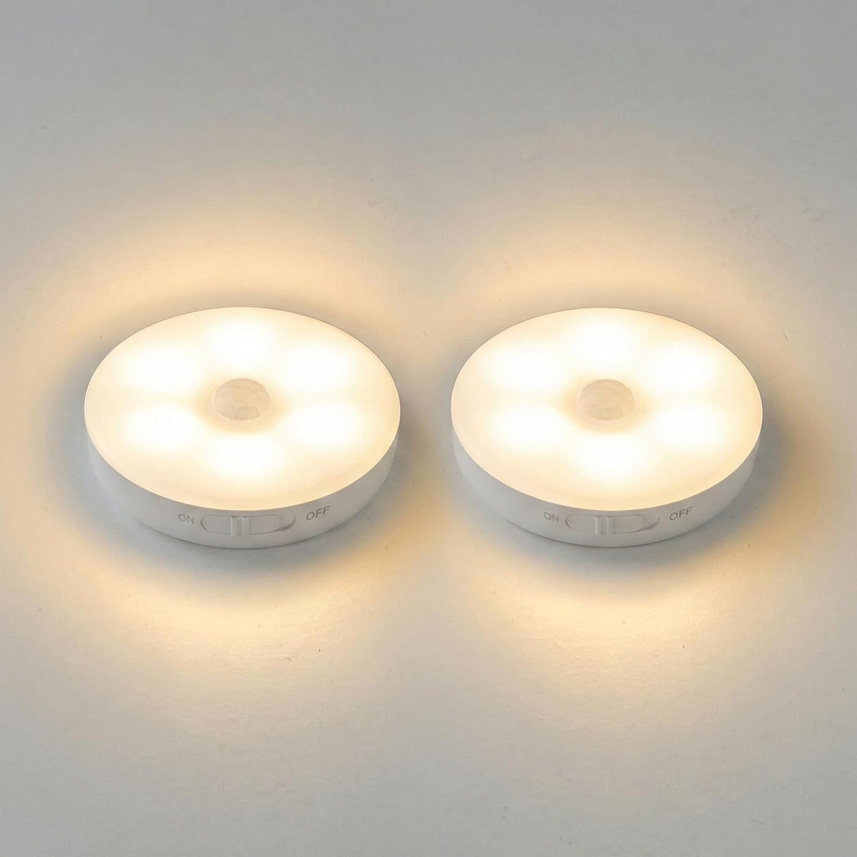 Amber LED Hareket Sensörlü Ledli Gece Lambası Şarj Edilebilir, Taşınabilir 4000k Günışığı (2 Adet)