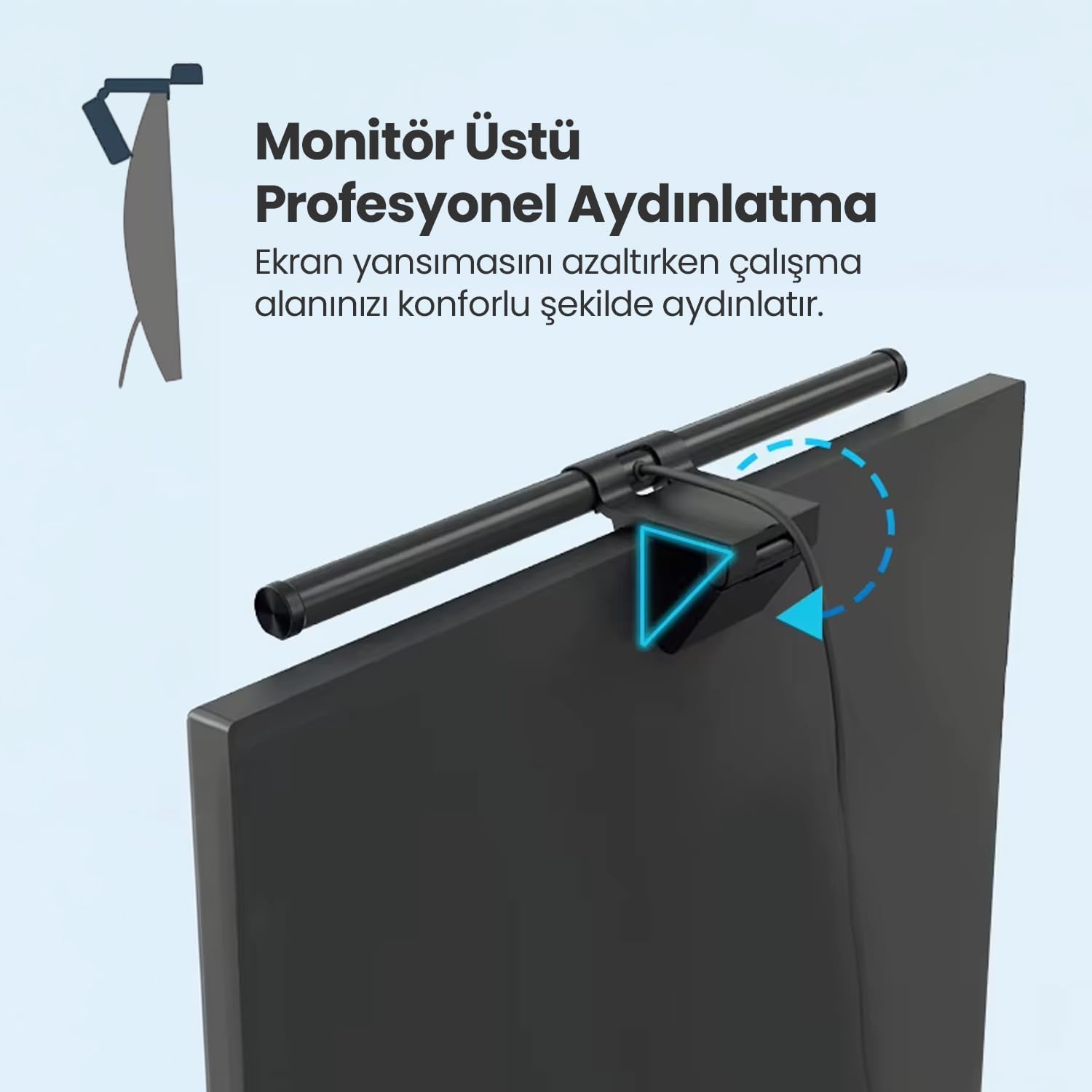Ergoflex EF-354 Kablosuz Kumandalı, Dokunmatik Ayarlanabilir Bilgisayar Monitör Işık Çubuğu