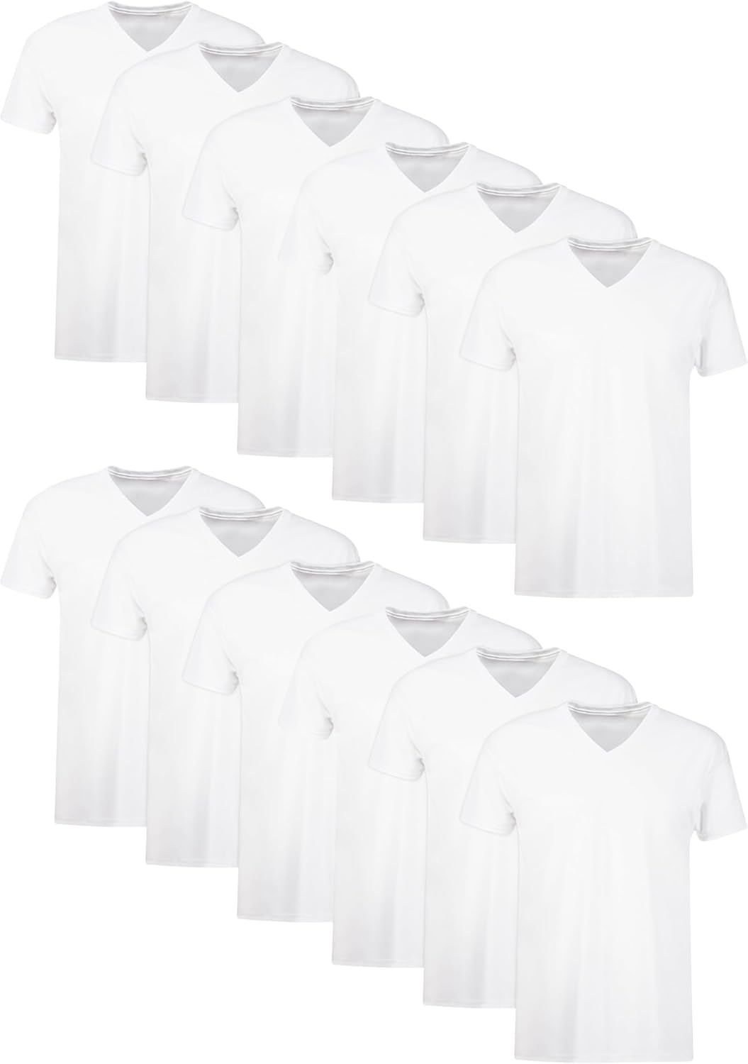 Hanes Men's Undershirts T-Shirt Pack, V-Neck Cotton Tees for Men, Moisture-Wicking, Odor Control, White Multi-Pack