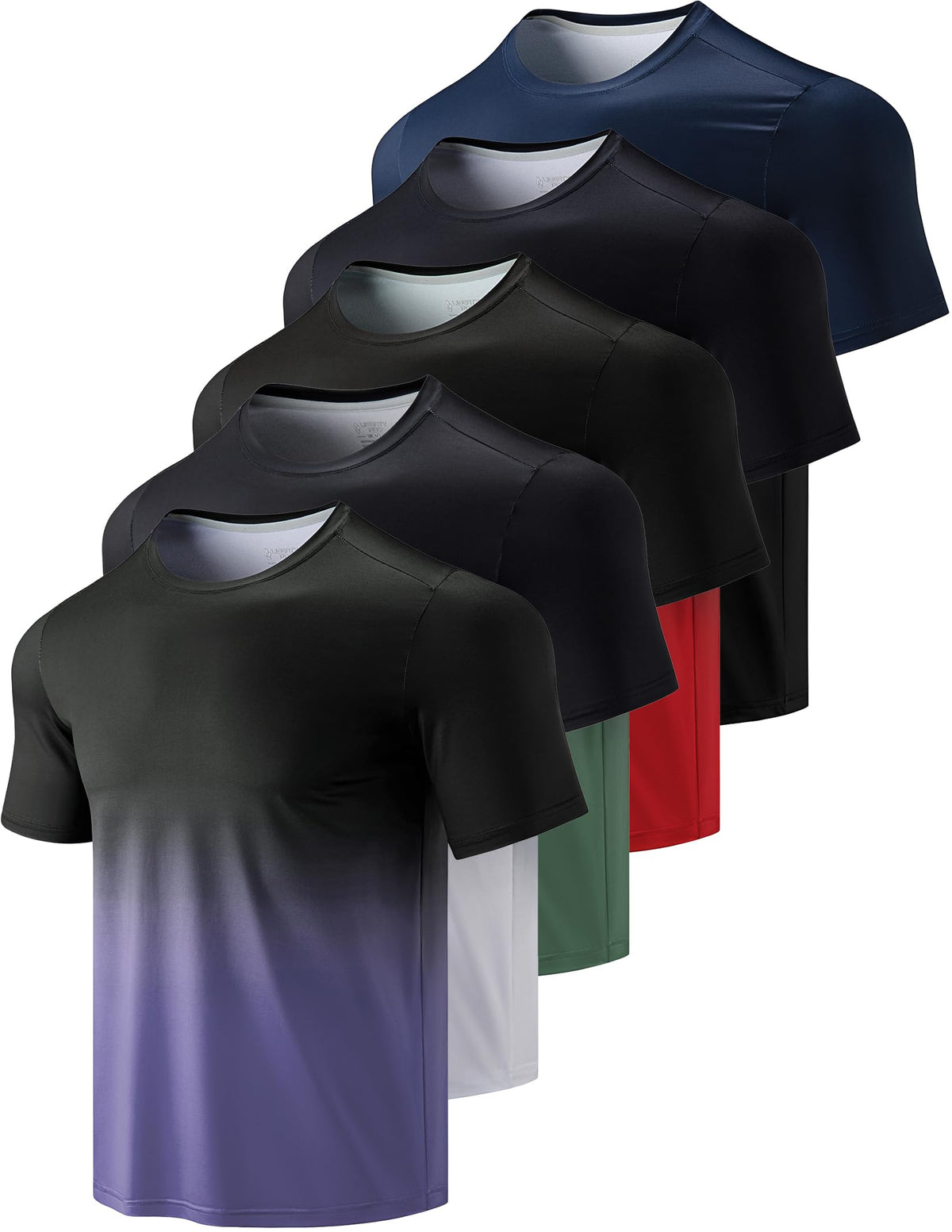 Liberty Imports 5 Pack Men's Active Quick Dry Crew Neck T Shirts