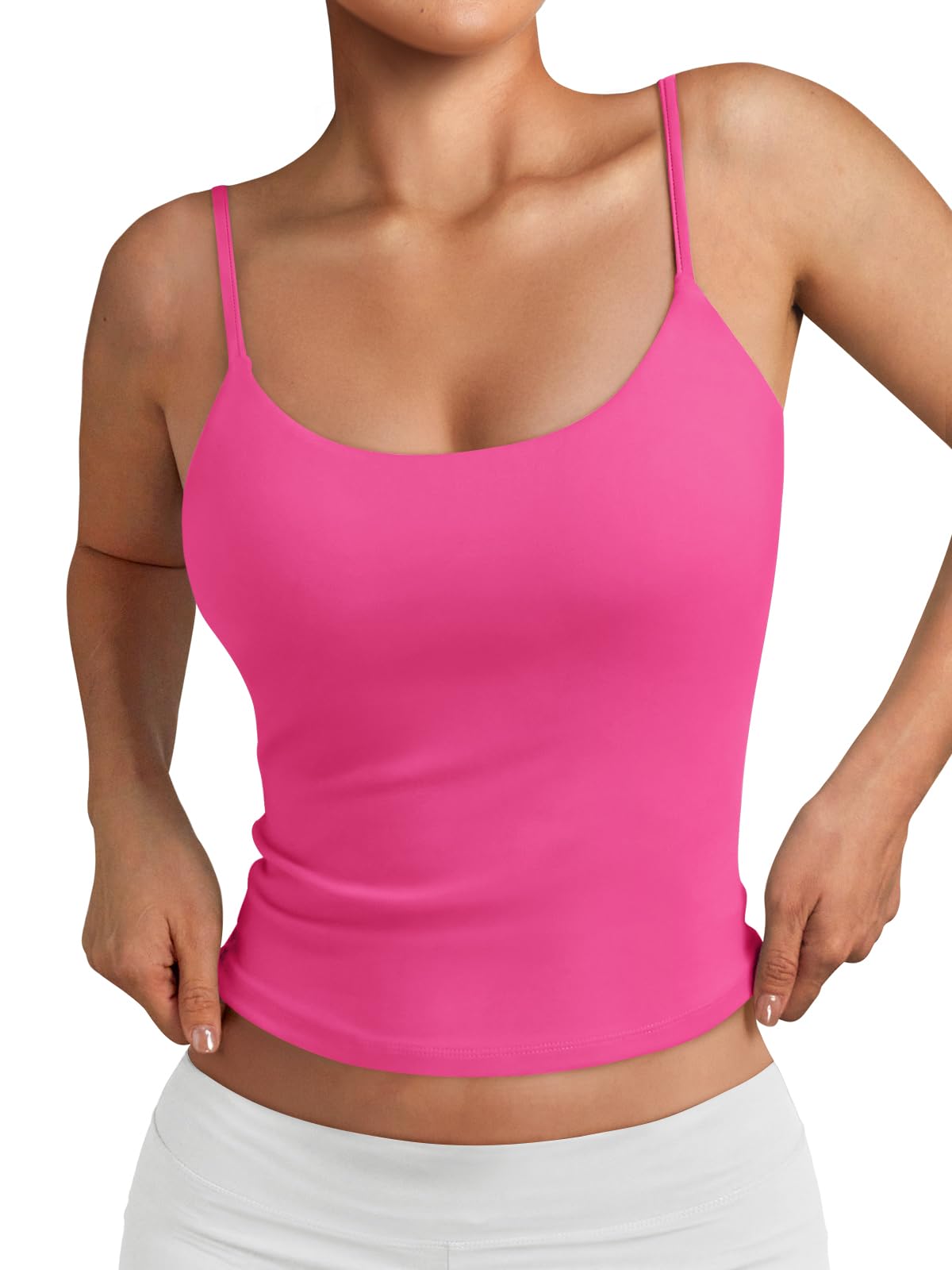 Trendy Queen Womens Double Lined Adjustable Spaghetti Strap Tank Tops