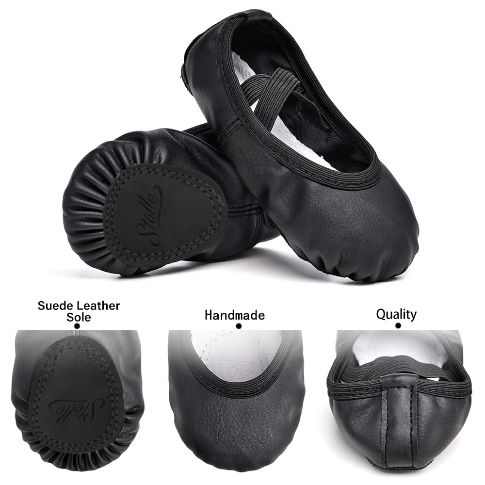Stelle Ballet Shoes for Girls Toddler Soft Leather Split Sole Practice