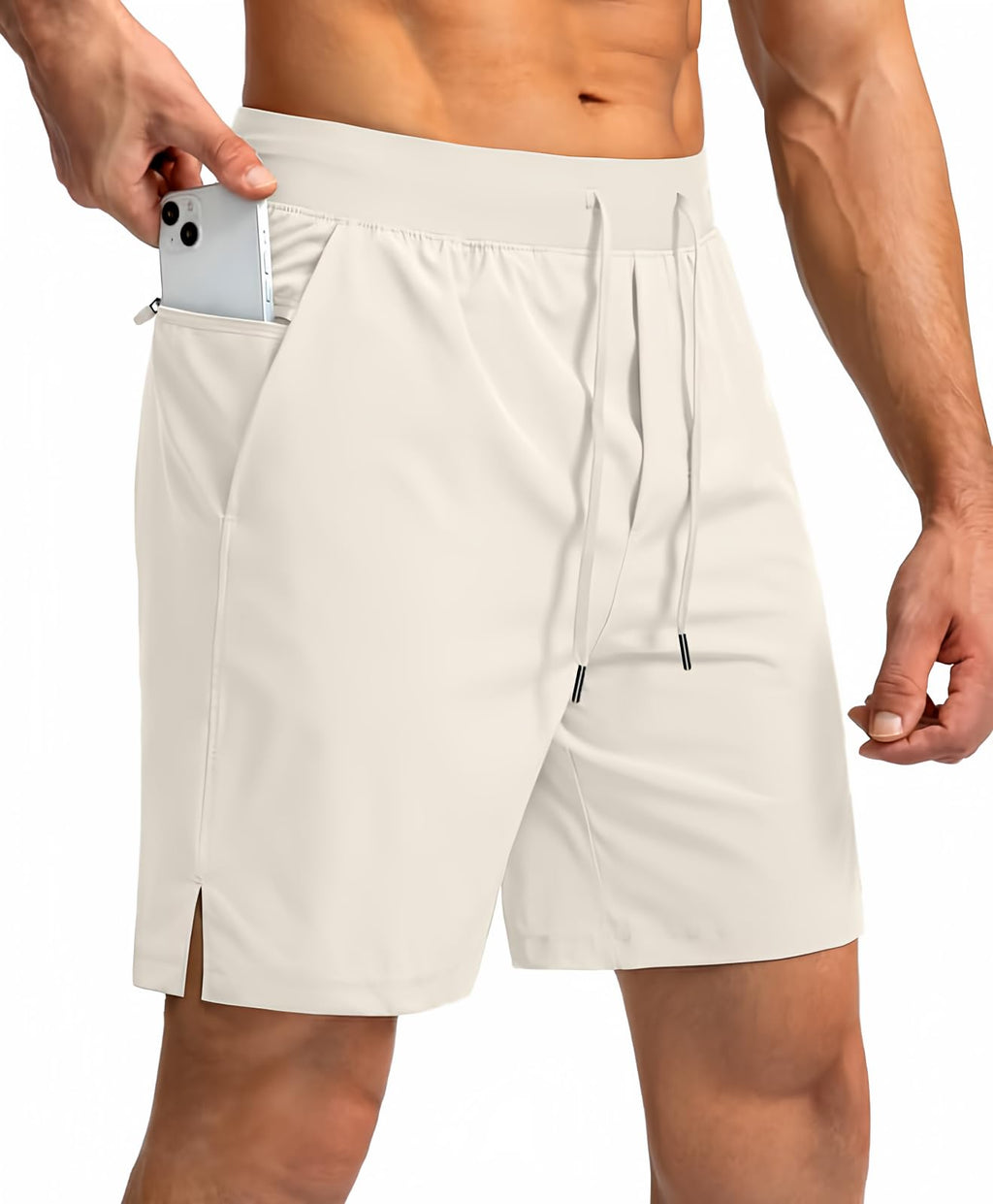Soothfeel Men's Running Shorts with Zipper Pockets 9"/ 7"/ 5" Quick Dry Eight Basketball Gym Workout Athletic Shorts
