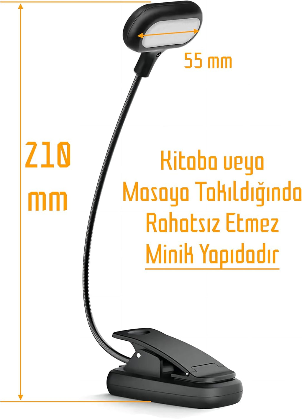 Kitap Okuma Işığı Ledli Klipsli Mini Kitap Okuma Lambası Mandallı Pille Çalışan Işık Masa Lambası Kitap Okuma Işığı