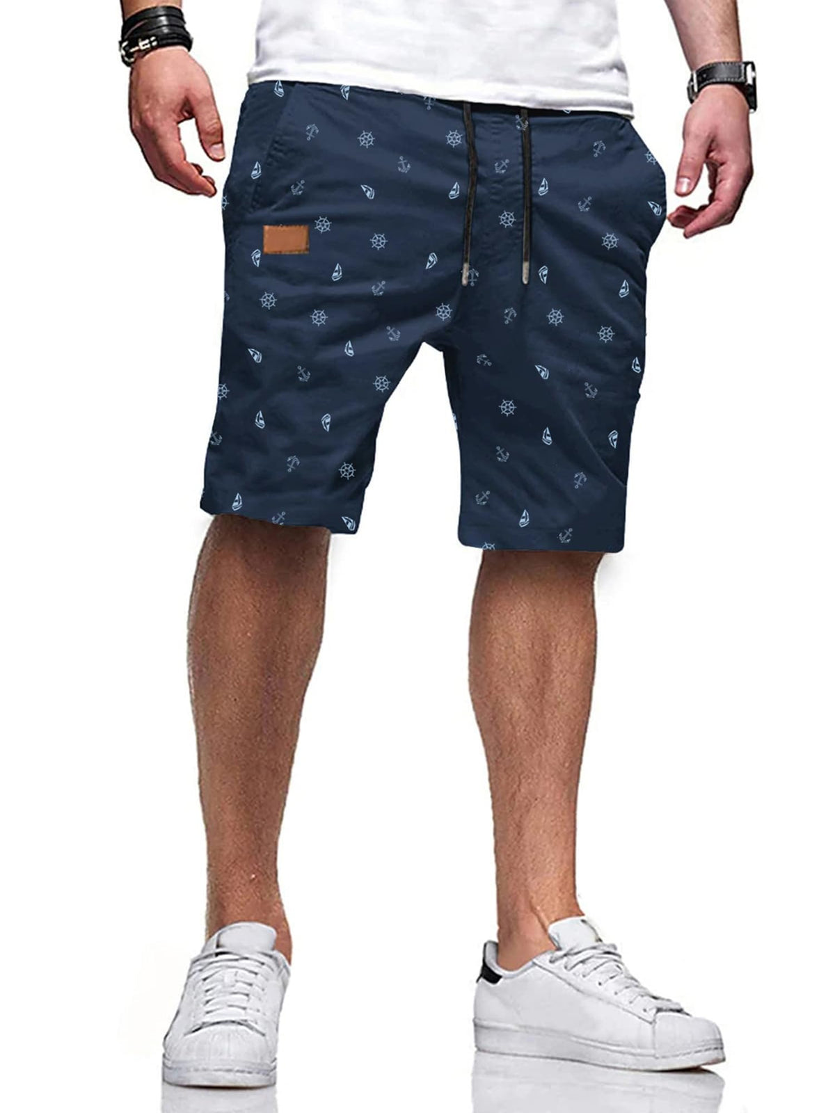 JMIERR Mens Cotton Stretch Shorts Casual Drawstring Twill Chino Shorts