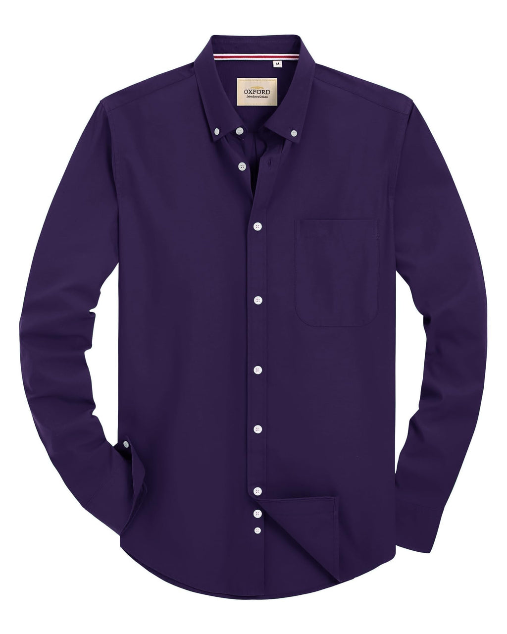 Alimens & Gentle Mens Solid Oxford Shirt Long Sleeve Dress Shirt Work Casual Button Down Shirts with Pocket