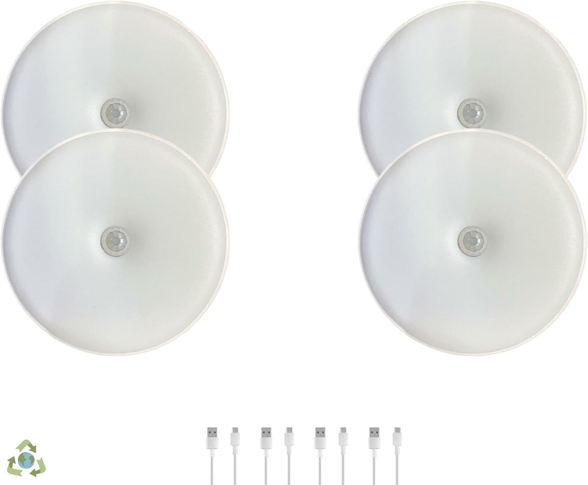 Amber LED Hareket Sensörlü Ledli Gece Lambası Şarj Edilebilir, Taşınabilir 4000k Günışığı (2 Adet)