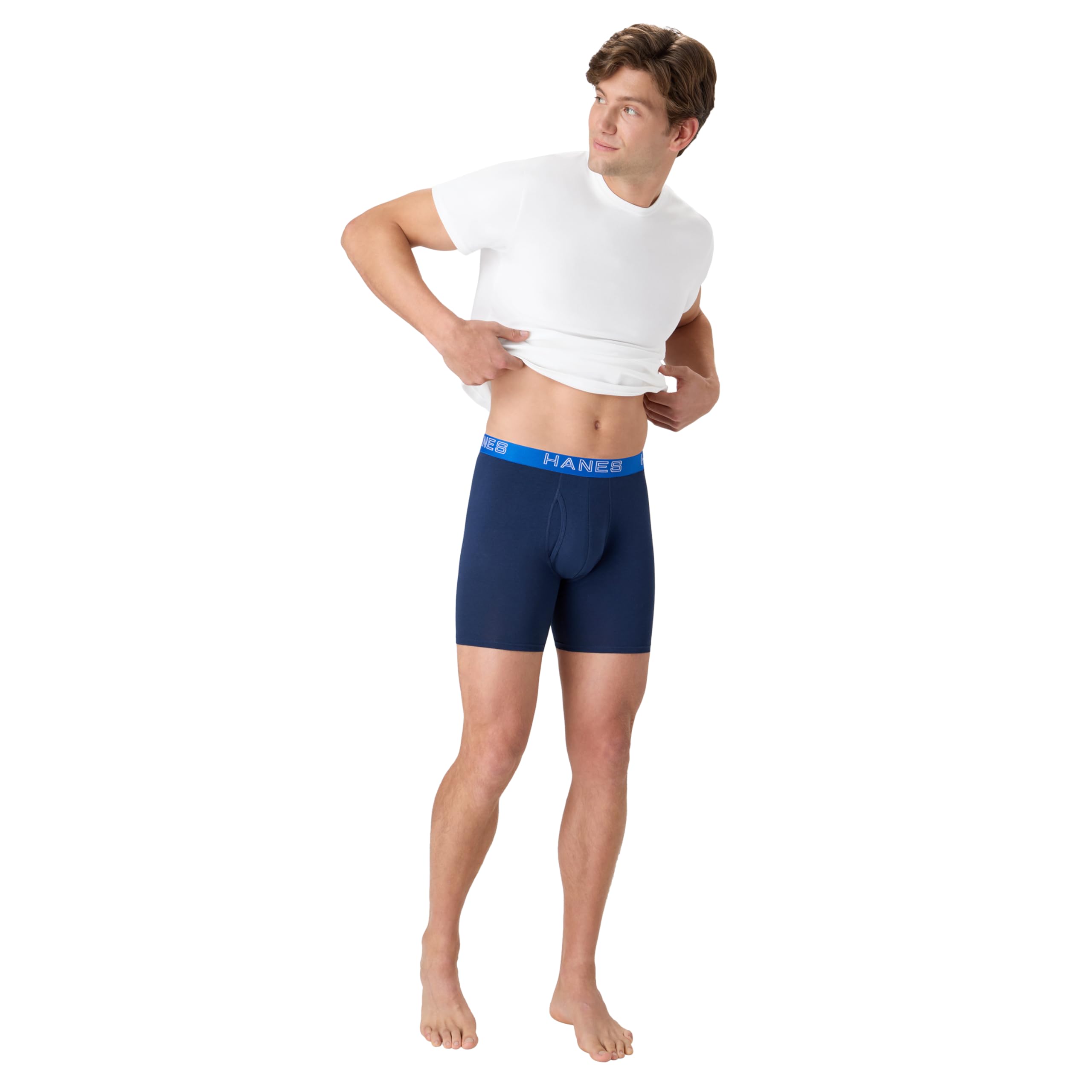 Hanes Men's Boxer Brief Underwear Pack, Stretch Cotton Boxer Briefs for Men, Moisture-wicking, 6-pack