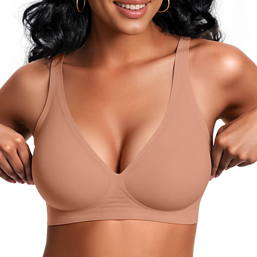 Vertvie Wireless Jelly Bras Push Up Plunge Seamless Supportive