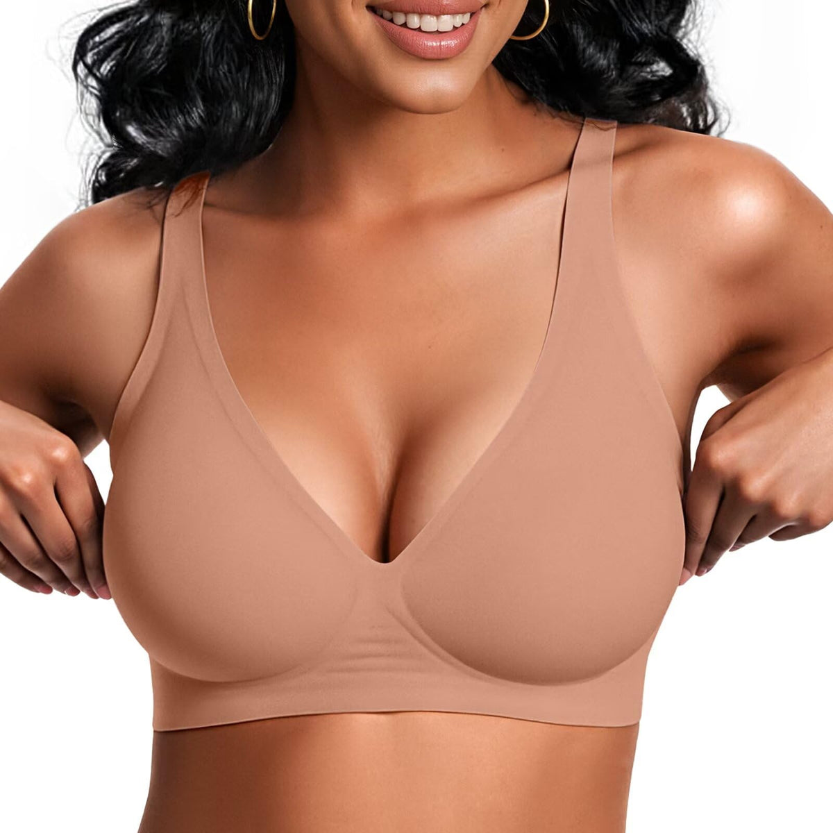Vertvie Wireless Jelly Bras Push Up Plunge Seamless Supportive