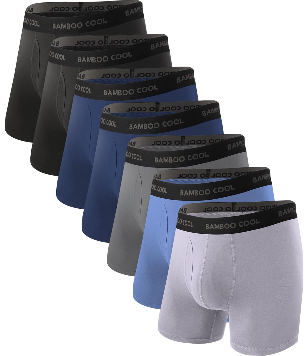 BAMBOO COOL Men's Boxer Briefs Ultra Breathable Underwear Multipack