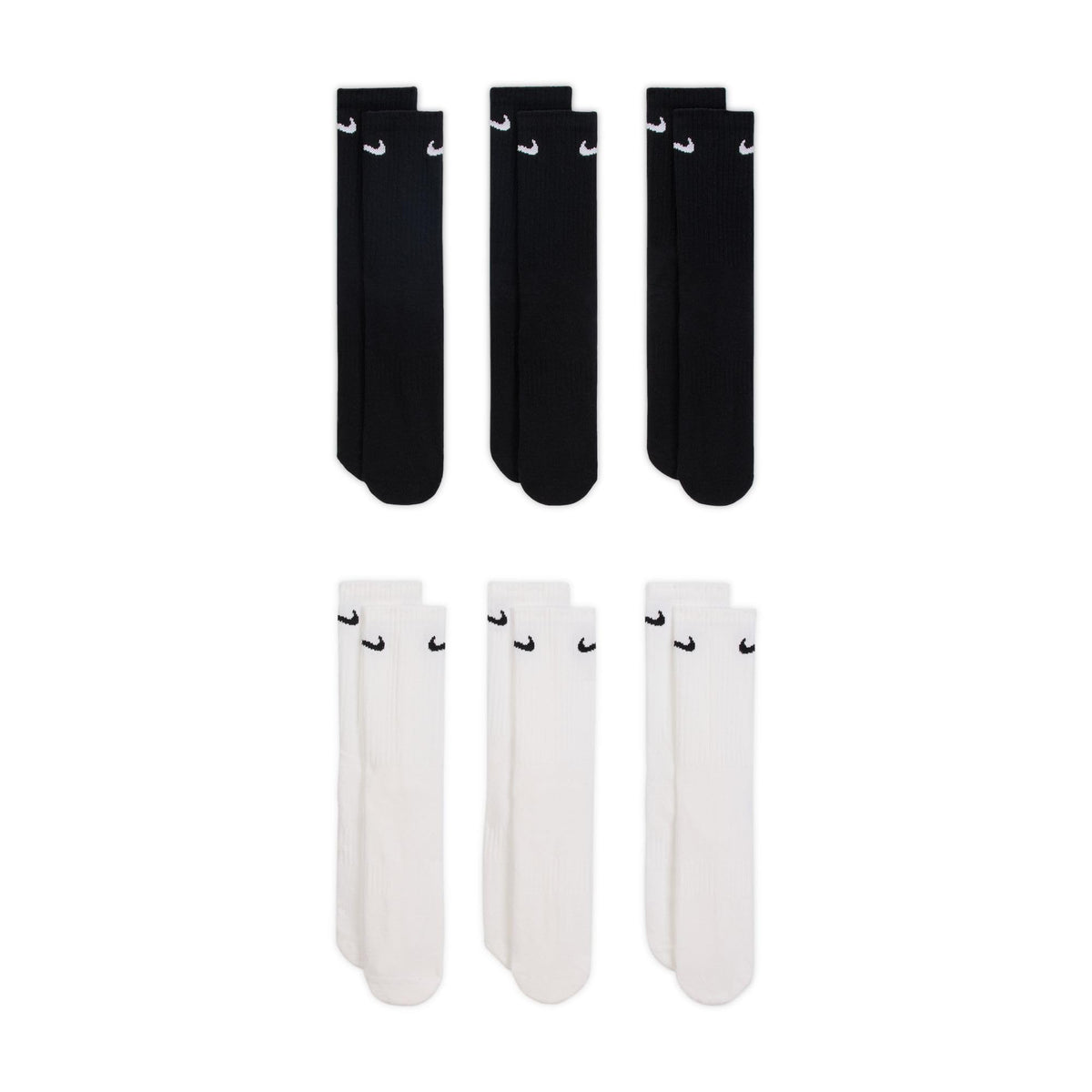 Nike Adult Everyday Cushioned Training Crew Socks (6-Packs) | Mens & Womens