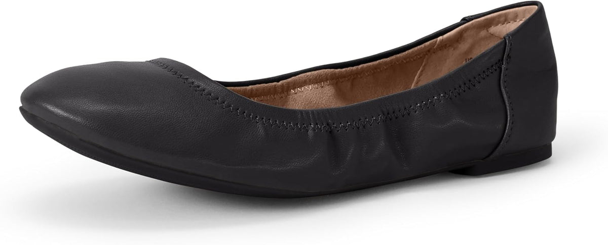 Amazon Essentials Women's Comfortable Round Toe Ballet Flats, Cushioned Memory Foam