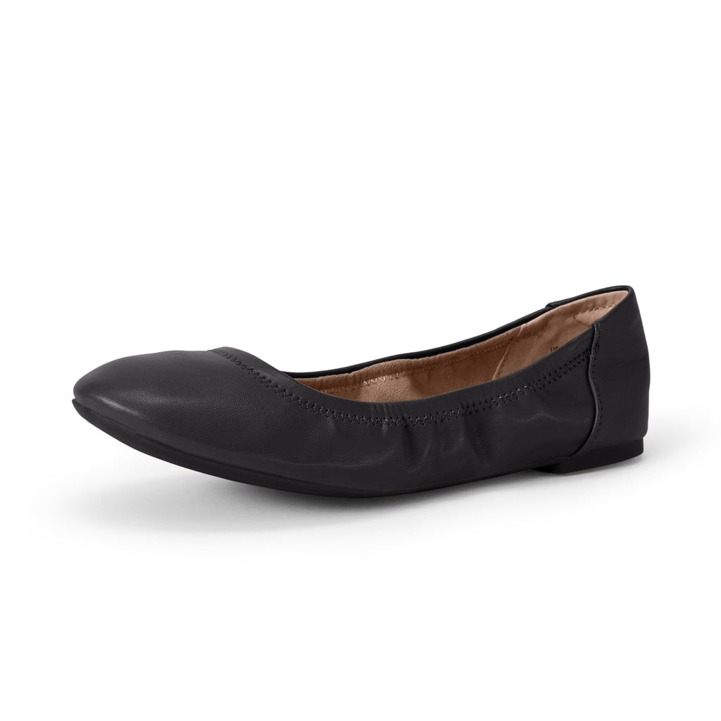 Amazon Essentials Women's Comfortable Round Toe Ballet Flats, Cushioned Memory Foam