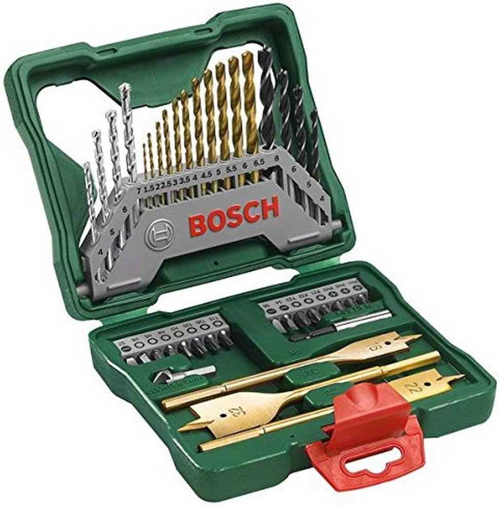 Bosch Home and Garden X/Line 40 Parça Aksesuar Seti, Matkap uçları, Vidalama uçları, Üniversal Tutucu, Havşa açıcı, Uzun Ömürlü, Yeşil