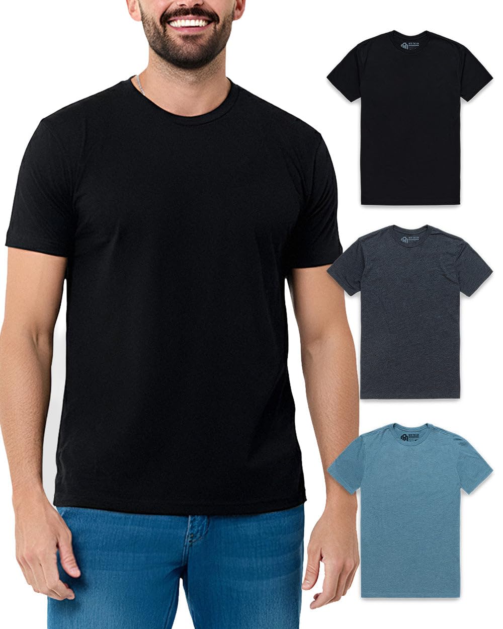 Mens T Shirts Soft Cotton Crew Neck Athletic Fit Casual Tees S-4XL