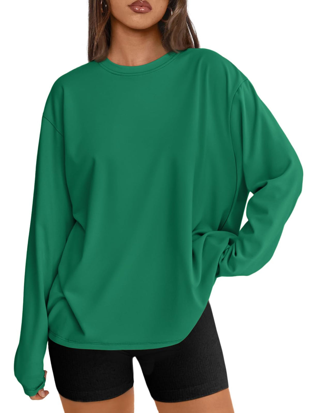 Trendy Queen Womens Oversized Long Sleeve Shirts Fall Tops 2026 Basic Tees