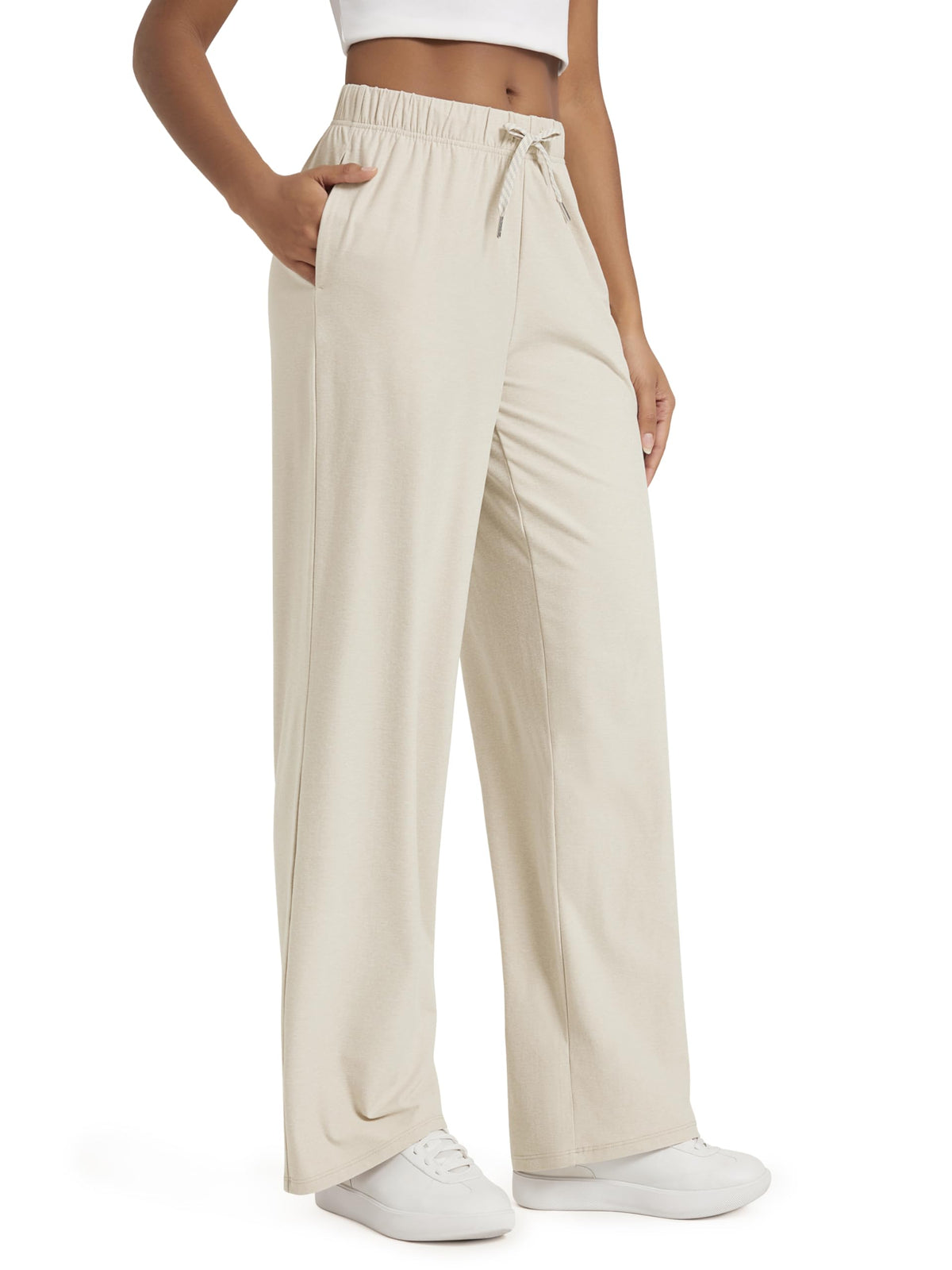 ODODOS Women's Straight Leg Pants Ultra Soft odSTRATUM Tech Relaxed Casual Pajama Lounge Pants with Pockets-27/29/31 Inseam