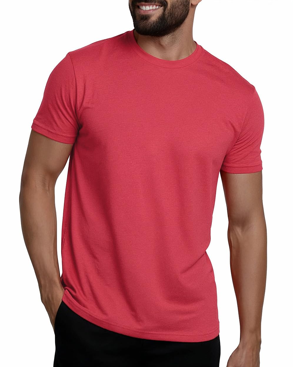 Mens T Shirts Soft Cotton Crew Neck Athletic Fit Casual Tees S-4XL