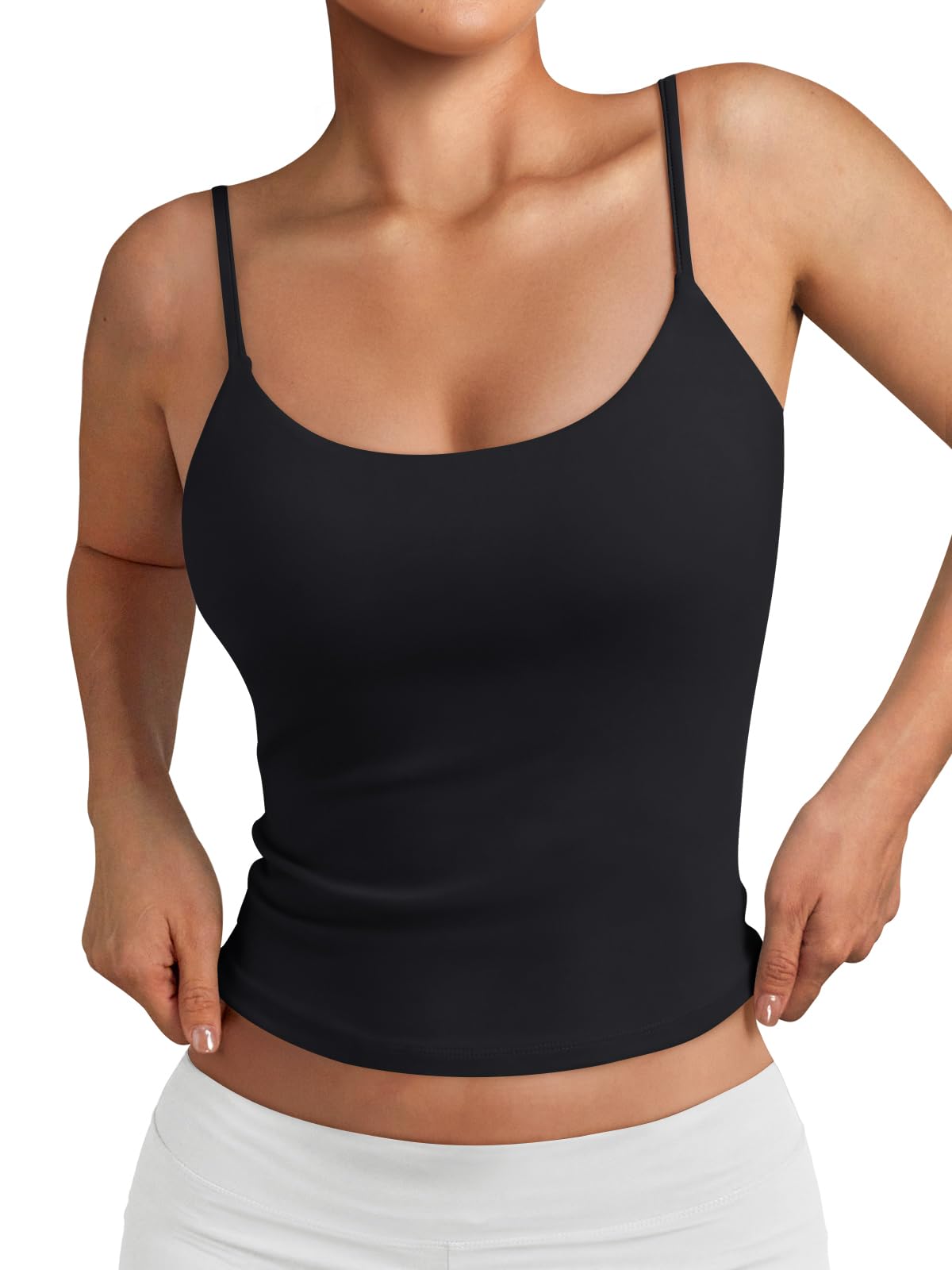 Trendy Queen Womens Double Lined Adjustable Spaghetti Strap Tank Tops