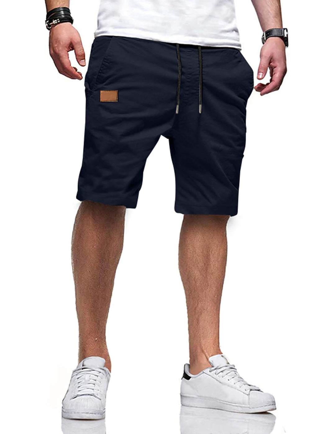 JMIERR Mens Cotton Stretch Shorts Casual Drawstring Twill Chino Shorts