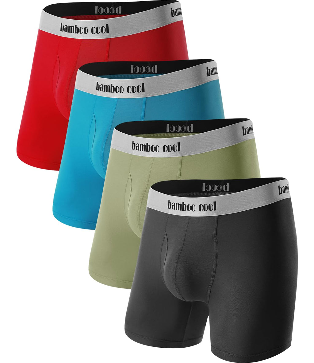 BAMBOO COOL Men's Boxer Briefs Ultra Breathable Underwear Multipack