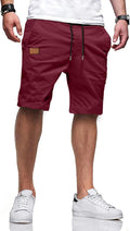 JMIERR Mens Cotton Stretch Shorts Casual Drawstring Twill Chino Shorts